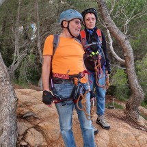 Hermann (Marion's brother-in-law) and Jutta (Marion's sister) are ready for the tough Via Ferrata Cala del Moli